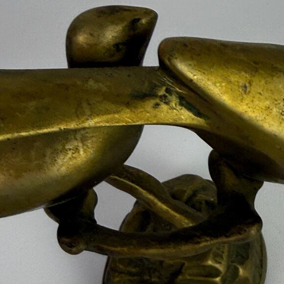 Vintage Brass Lovebird Statue Walmart Collectible Home Decor 4.5 in 1.6 lb - Picture 9 of 15